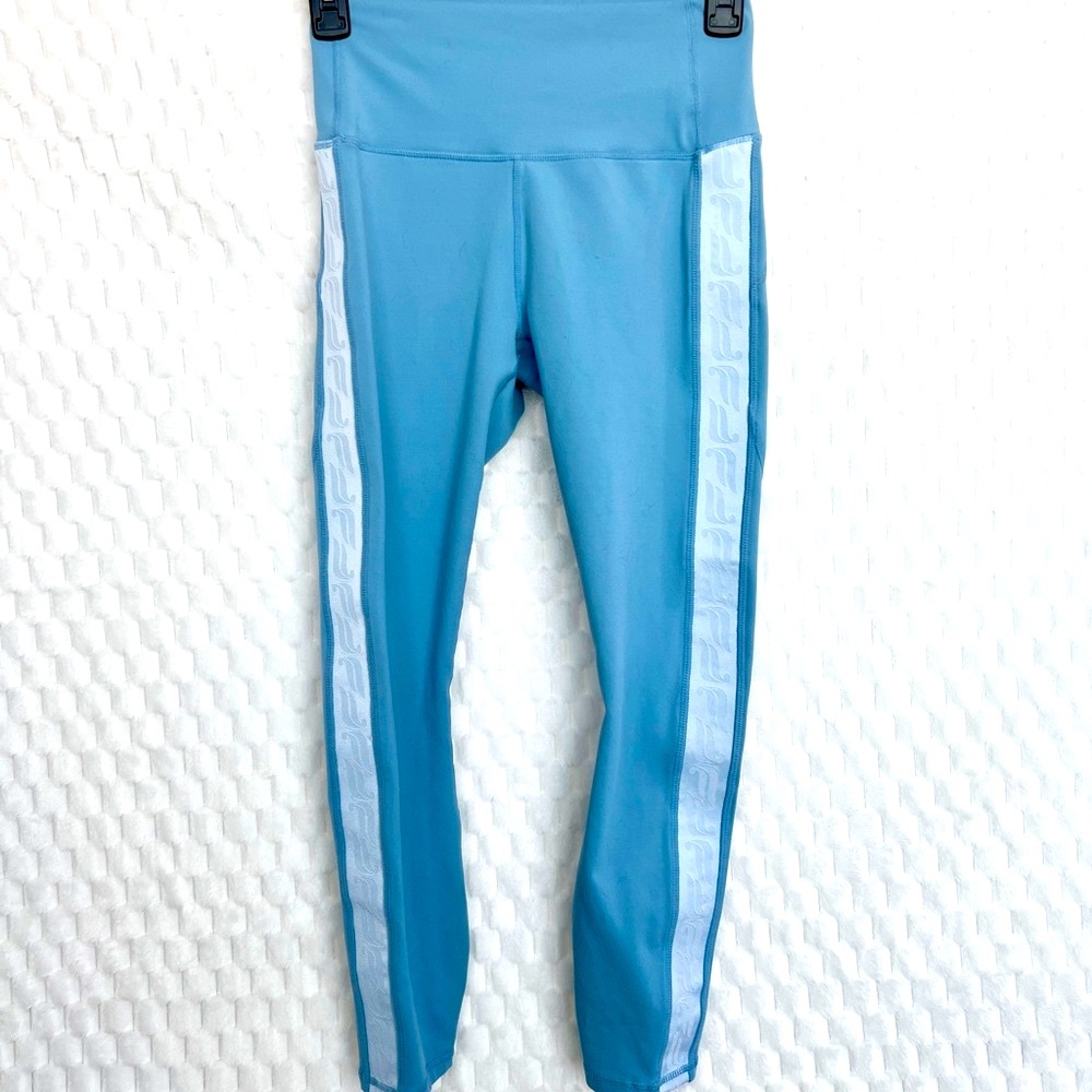 Fabletics Light Blue High-Waisted PowerHold® Side-Stripe Yoga Pants Size XXS